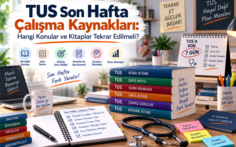 TUS Son Hafta Çalışma Kaynakları: Hangi Konular ve Kitaplar Tekrar Edilmeli?