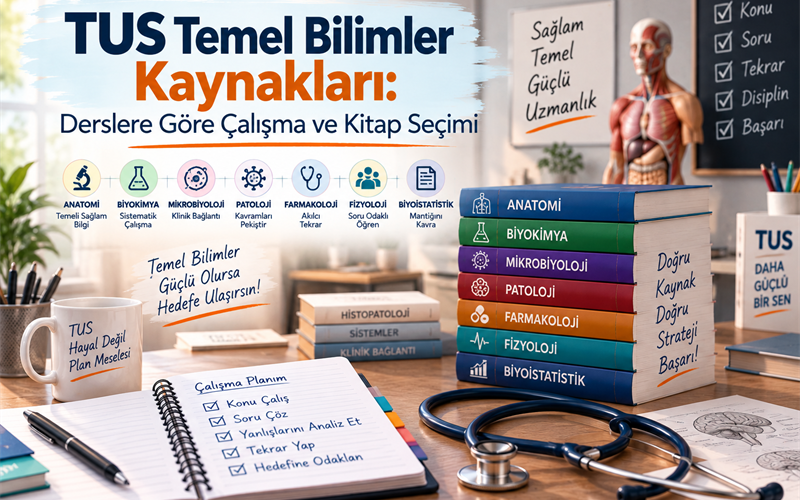TUS Temel Bilimler Kaynakları: Derslere Göre Çalışma ve Kitap Seçimi