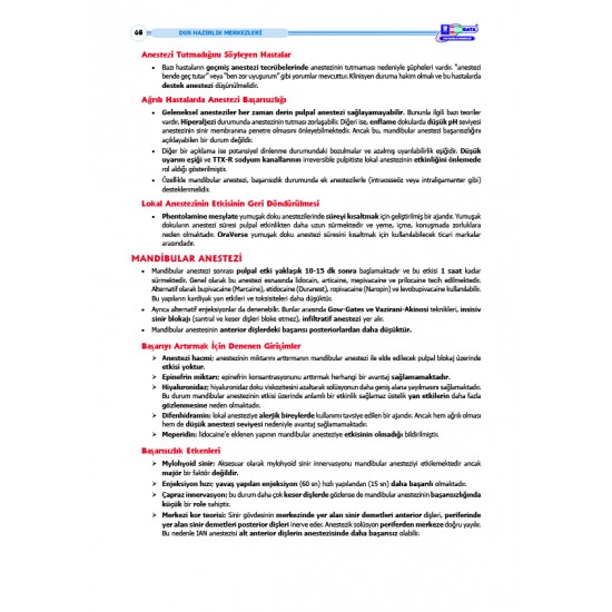 DUS Şampiyonların Notu ( 17.Baskı ) Endodonti