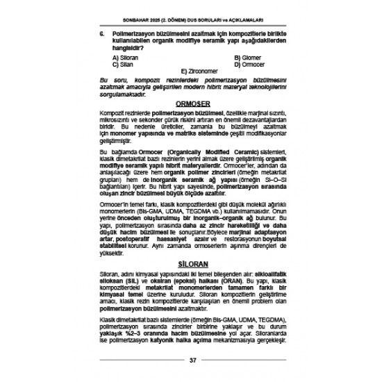 DUS SORULARI - ÖSYM'nin Orijinal sonbahar 2025 DUS SORULARI - ÖSYM'nin Orijinal sonbahar 2025