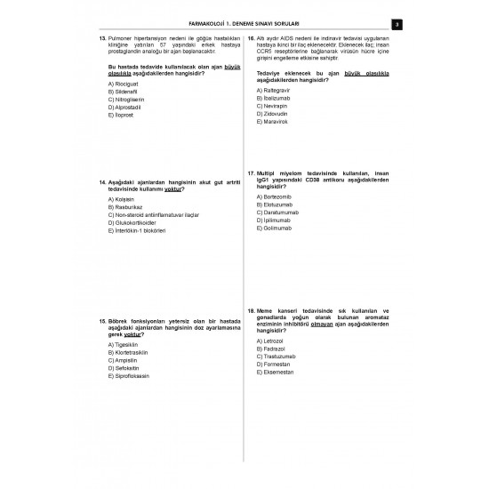 24 Açıklamalı Deneme Serisi - Farmakoloji