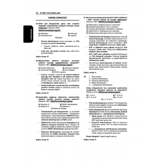 Tüm TUS Soruları ( 36.Baskı ) Biyokimya