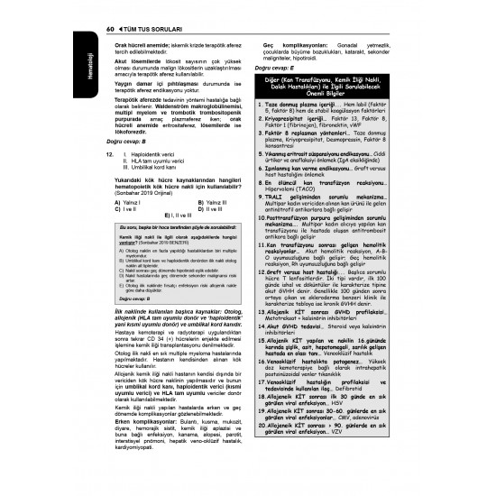 Tüm TUS Soruları ( 36.Baskı ) Dahiliye ve Entegre Enfeksiyon Hastalıkları Tüm TUS Soruları ( 36.Baskı ) Dahiliye ve Entegre Enfeksiyon Hastalıkları