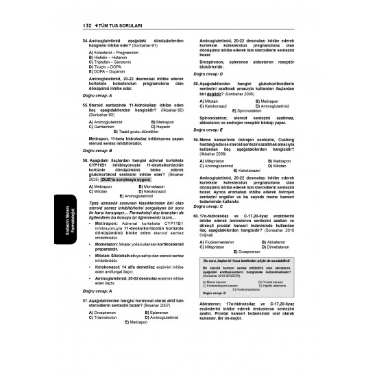 Tüm TUS Soruları ( 36.Baskı ) Farmakoloji