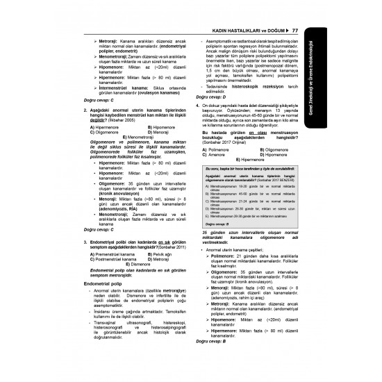 Tüm TUS Soruları ( 36.Baskı ) Kadın Doğum