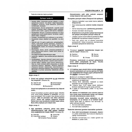 Tüm TUS Soruları ( 36.Baskı ) Küçük Stajlar