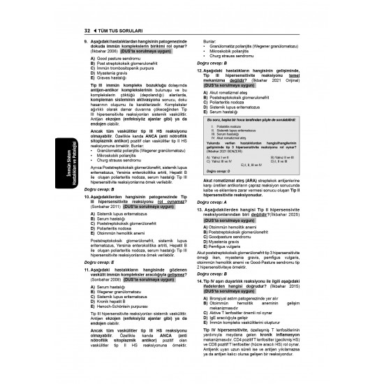 Tüm TUS Soruları ( 36.Baskı ) Patoloji Tüm TUS Soruları ( 36.Baskı ) Patoloji
