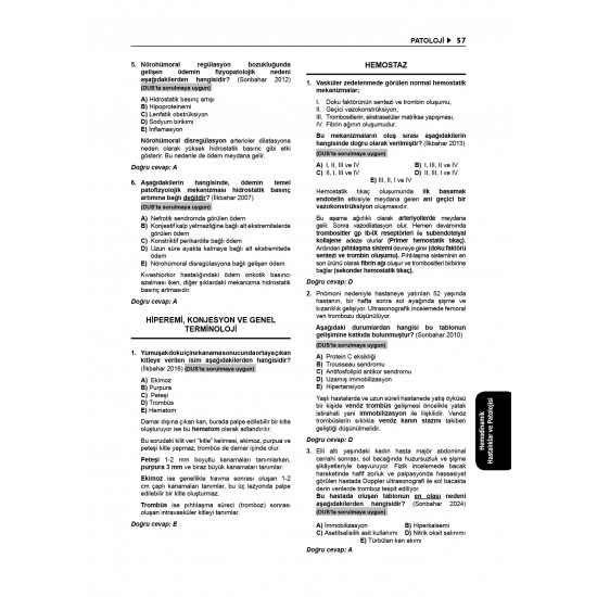 Tüm TUS Soruları ( 36.Baskı ) Patoloji Tüm TUS Soruları ( 36.Baskı ) Patoloji