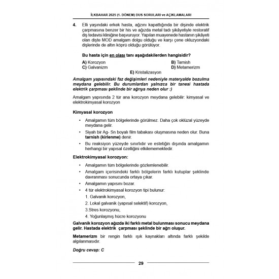 DUS SORULARI - ÖSYM'nin Orijinal İlkbahar 2025 DUS SORULARI - ÖSYM'nin Orijinal İlkbahar 2025
