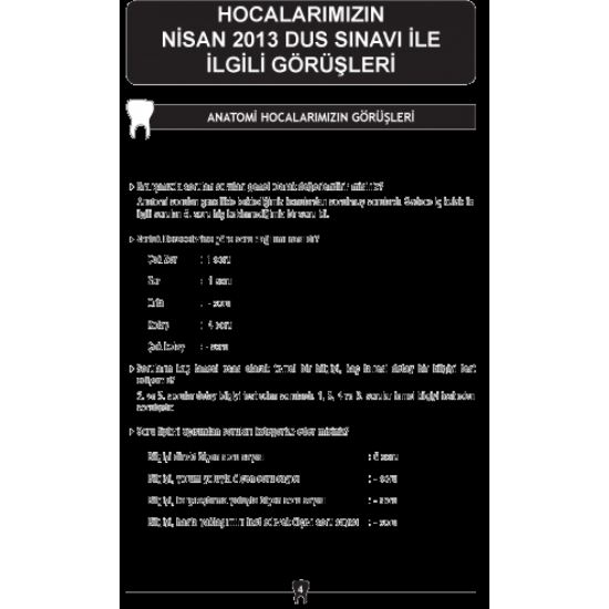 DUS SORULARI - ÖSYM'nin Orijinal NİSAN 2013