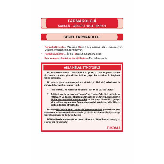 Optimum Review Özet ( 9.Baskı ) Farmakoloji Optimum Review Özet ( 9.Baskı ) Farmakoloji
