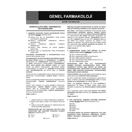 Prospektus Tüm Tus Soru ( 9.Baskı ) Farmakoloji Prospektus Tüm Tus Soru ( 9.Baskı ) Farmakoloji