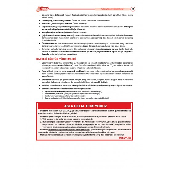TUS Şampiyonların Notu ( 22.Baskı ) Mikrobiyoloji TUS Şampiyonların Notu ( 22.Baskı ) Mikrobiyoloji