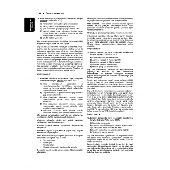 Tüm DUS Soruları ( 7.Baskı ) Klinik / 2.Cilt Tüm DUS Soruları ( 7.Baskı ) Klinik / 2.Cilt