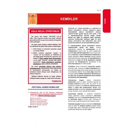 Tüm Tus Soruları ( 32.Baskı ) Anatomi Tüm Tus Soruları ( 32.Baskı ) Anatomi