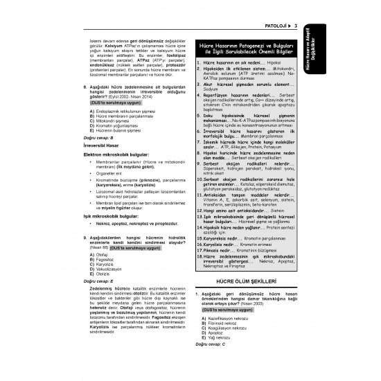 Tüm Tus Soruları ( 32.Baskı ) Patoloji Tüm Tus Soruları ( 32.Baskı ) Patoloji