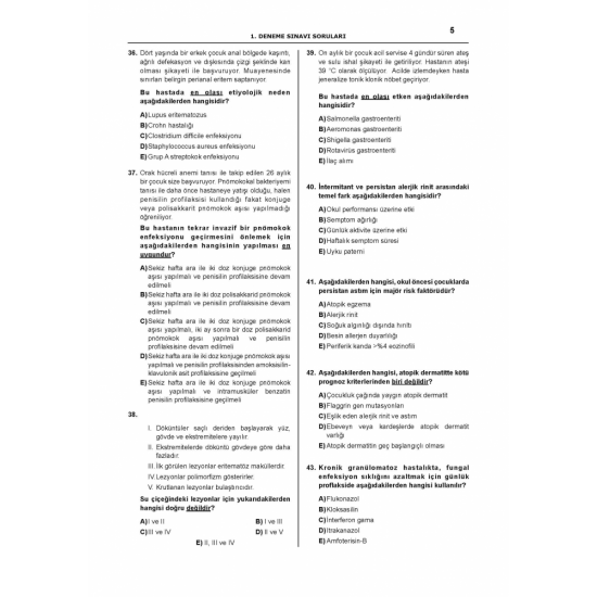 YDUS AÇKLM.10 DENEME SINAVLARI - PEDİATRİ YDUS AÇKLM.10 DENEME SINAVLARI - PEDİATRİ