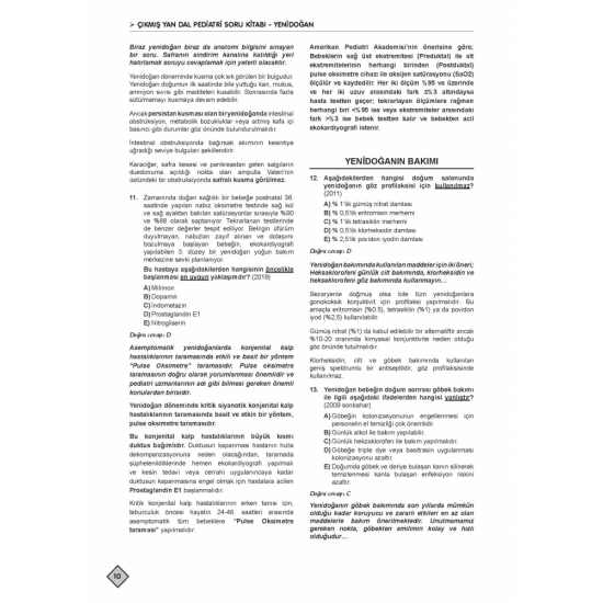 YDUS ÇIKMIŞ SORULARI ( 6.Baskı ) PEDİATRİ YDUS ÇIKMIŞ SORULARI ( 6.Baskı ) PEDİATRİ