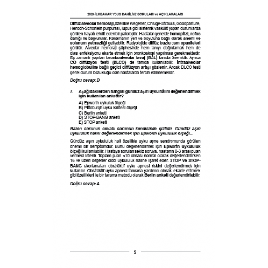 YDUS SORULARI - ÖSYM'nin Orijinal 2024 Dahiliye YDUS SORULARI - ÖSYM'nin Orijinal 2024 Dahiliye