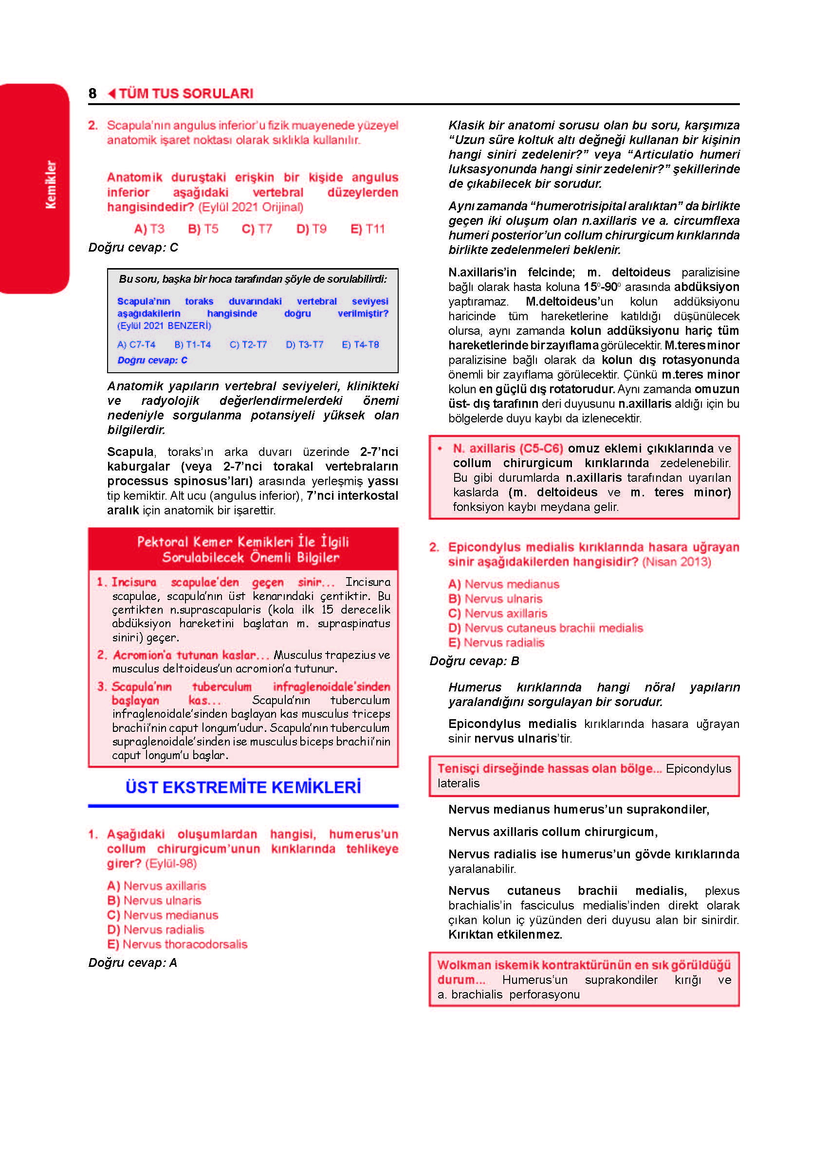 31. Baskı TTS Soruları - Anatomi 31. Baskı TTS Soruları - Anatomi