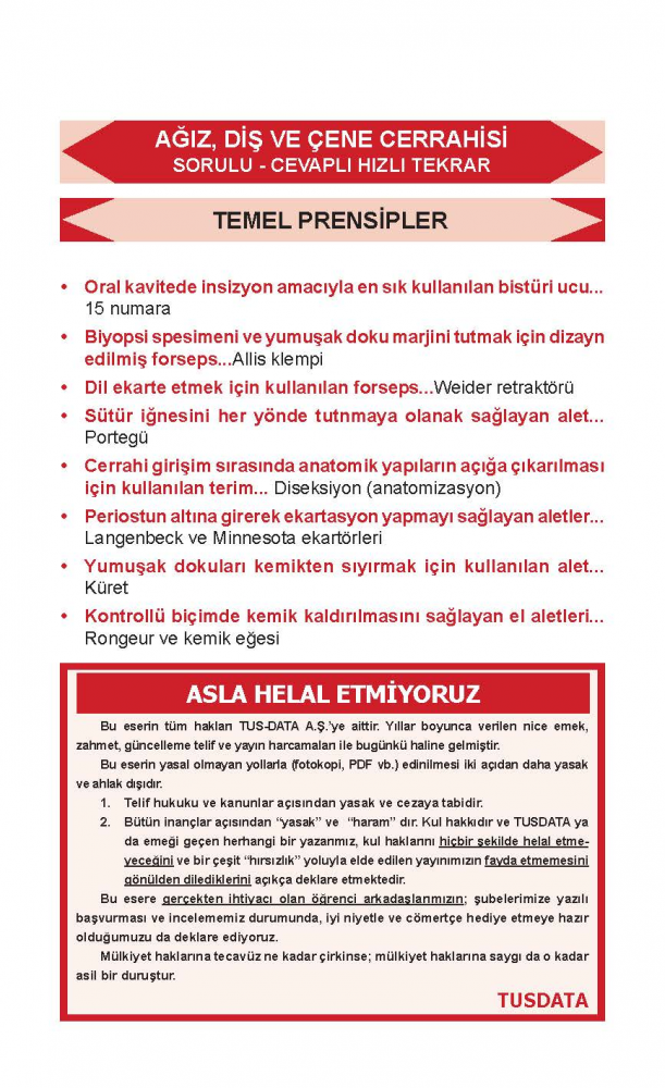 DUS REVİEW AĞIZ CERRAHİSİ ( 1.BASKI ) DUS REVİEW AĞIZ CERRAHİSİ ( 1.BASKI )