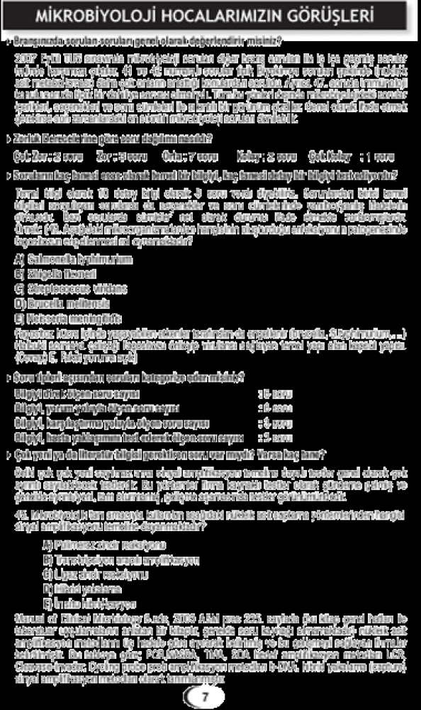 Eylül 2007 Açıklamalı Tus Soruları Eylül 2007 Açıklamalı Tus Soruları