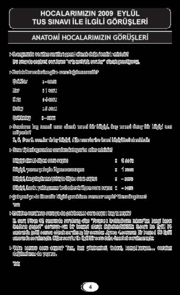 Eylül 2009 Açıklamalı Tus Soruları Eylül 2009 Açıklamalı Tus Soruları