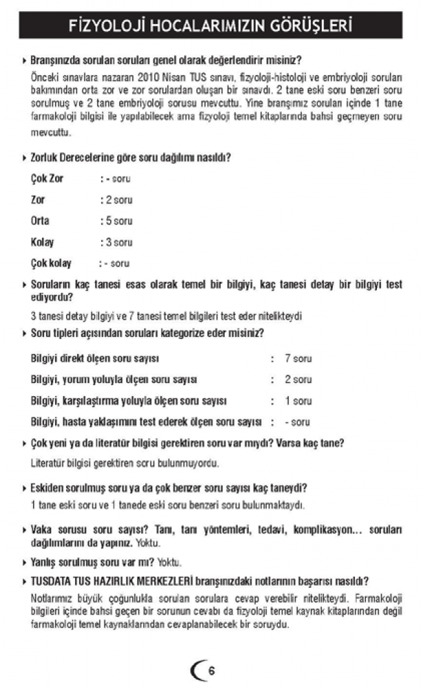 Nisan 2010 Açıklamalı Tus Soruları Nisan 2010 Açıklamalı Tus Soruları